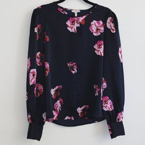 Joie Antonela Floral Print Blouse in Midnight S
